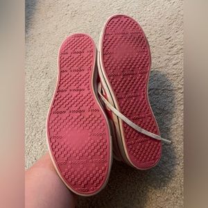 Adidas pink and white shoes